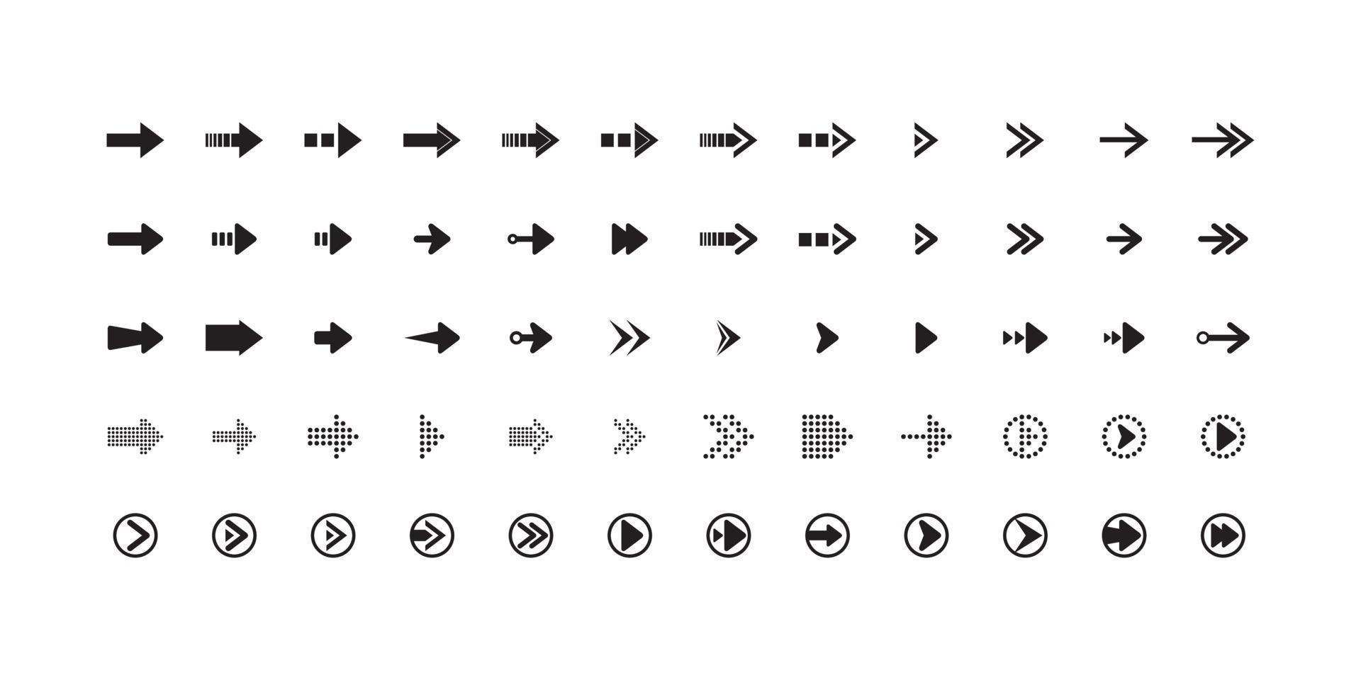 Set of arrows sign design illustration vector