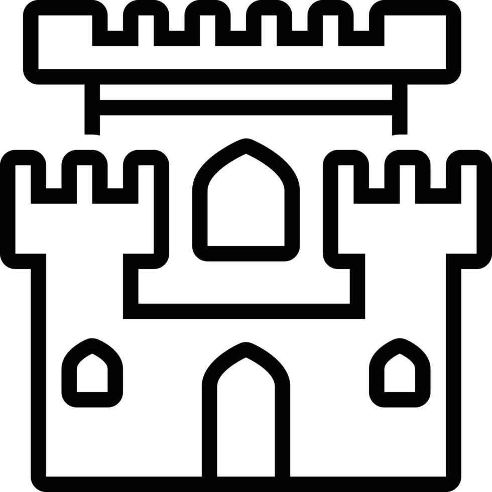 Line icon for castle vector