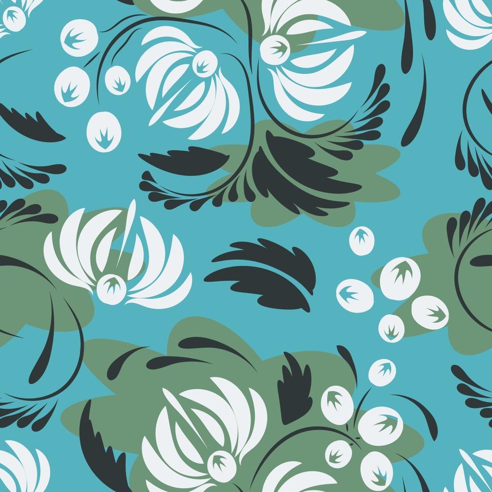 Folk flowers pattern Floral surface design Seamless pattern vector