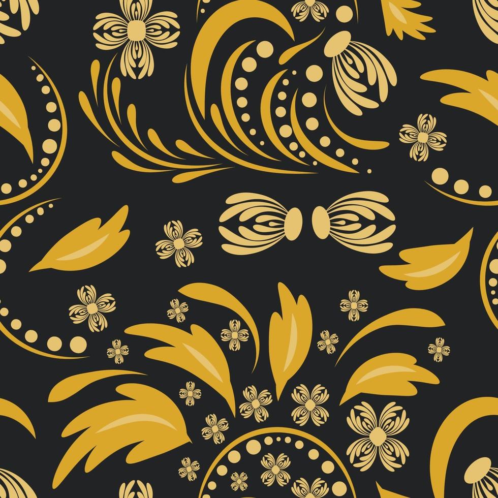 Folk flowers pattern Floral surface design Seamless pattern vector