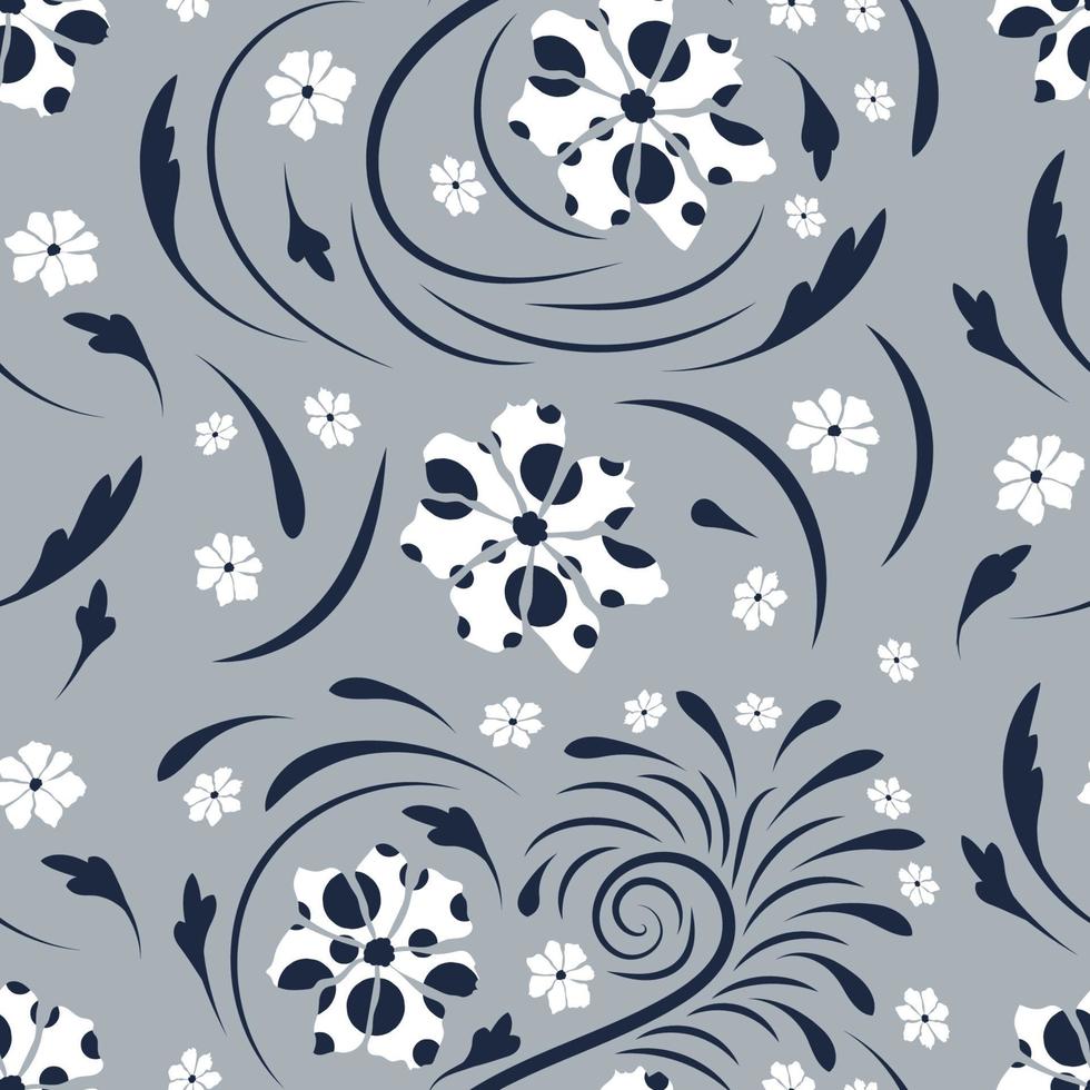 patrón de flores populares diseño de superficie floral patrón transparente vector