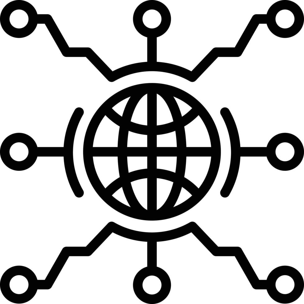 Line icon for global networking vector