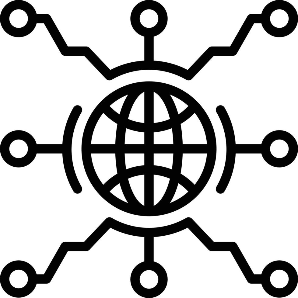 Line icon for global networking vector