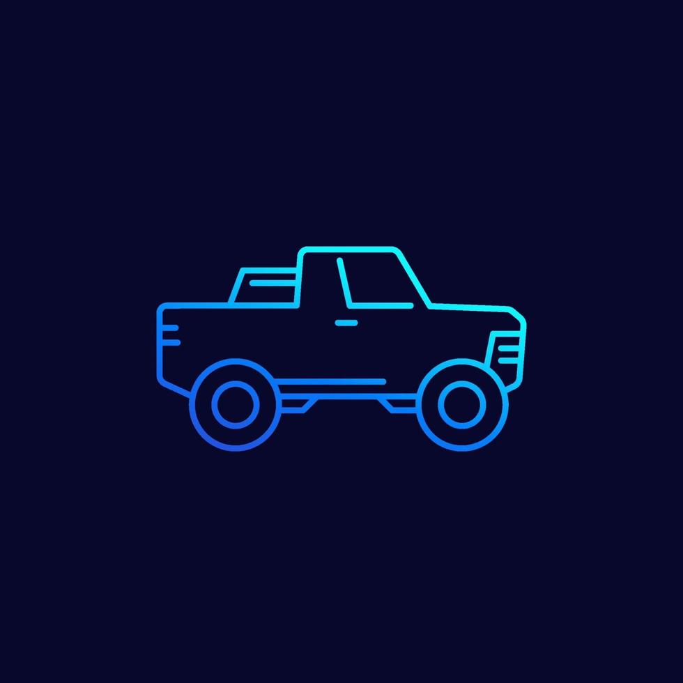 icono de camioneta, vector de línea