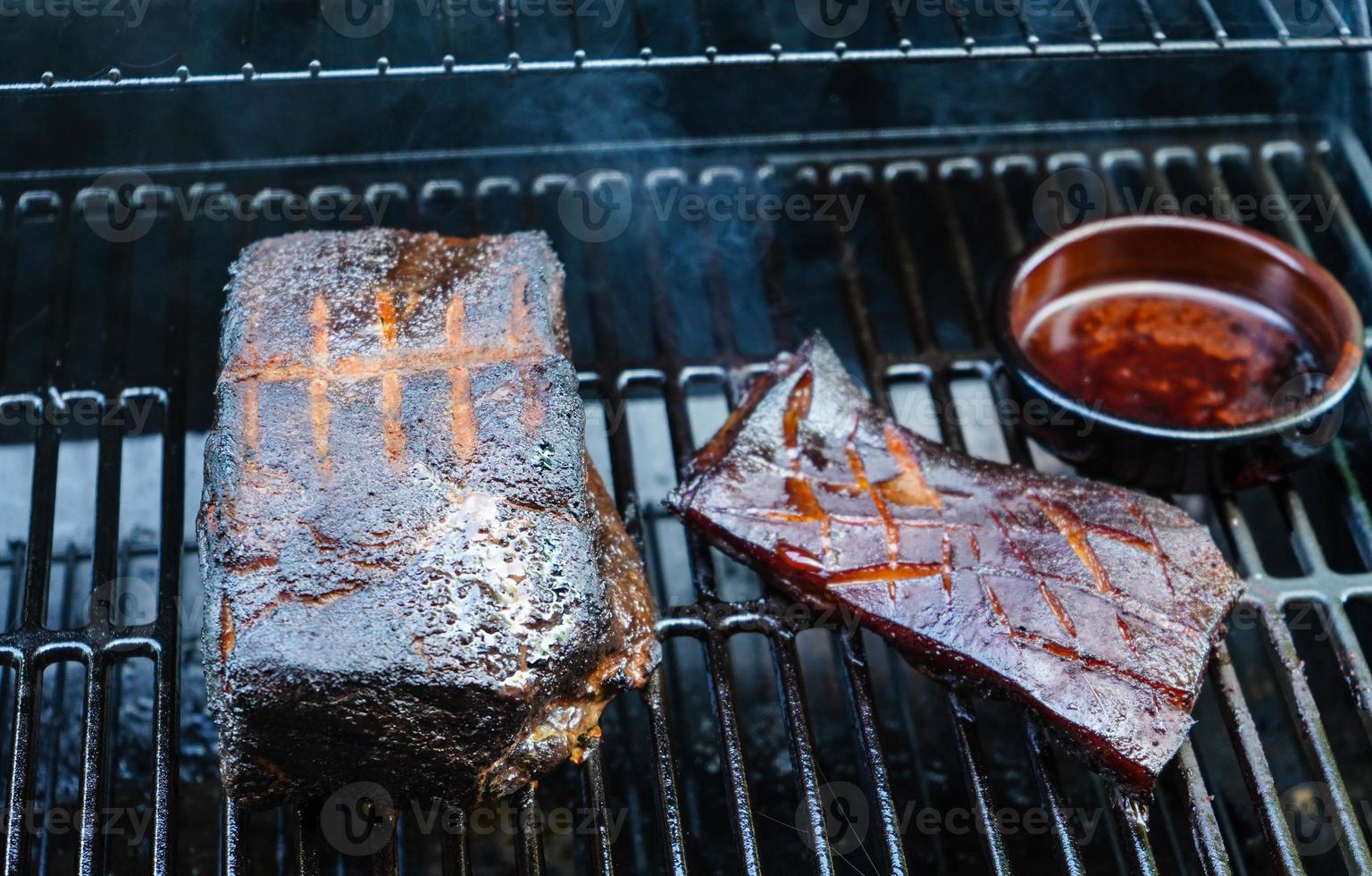 Barbecued pork shoulder photo