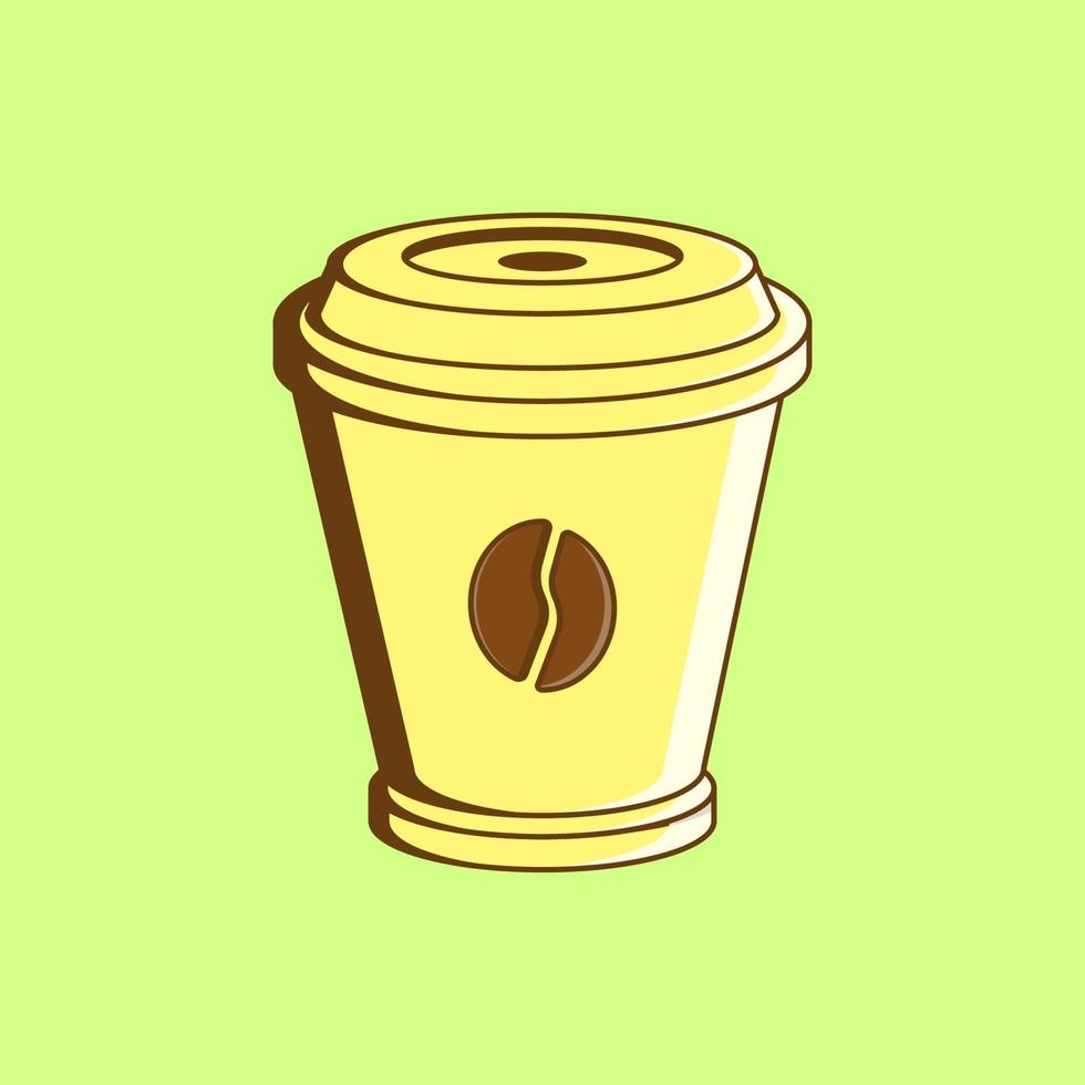 Yellow a cup of coffee vector illustration