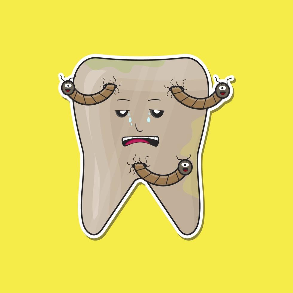 teeth damaged by germs vector