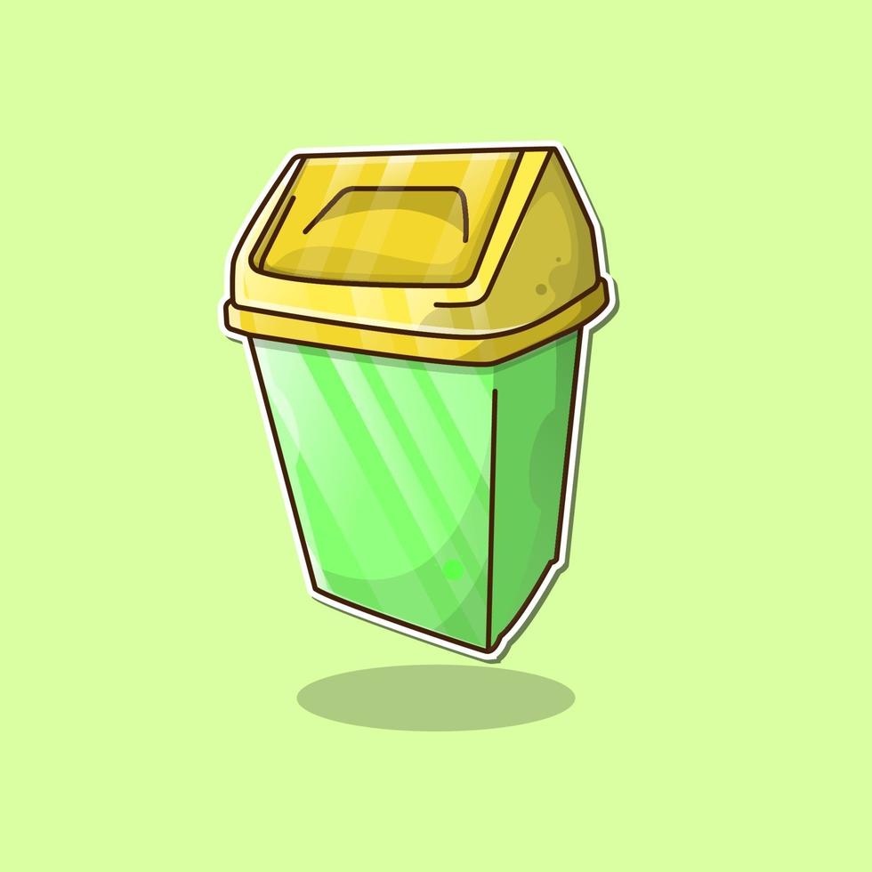 green rubbish bin vector illustration suitable for your project