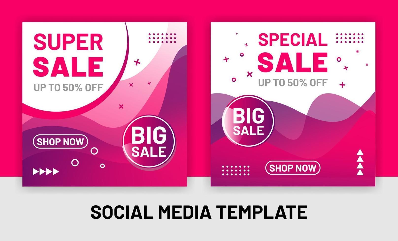 Abstract social media sale banner template vector