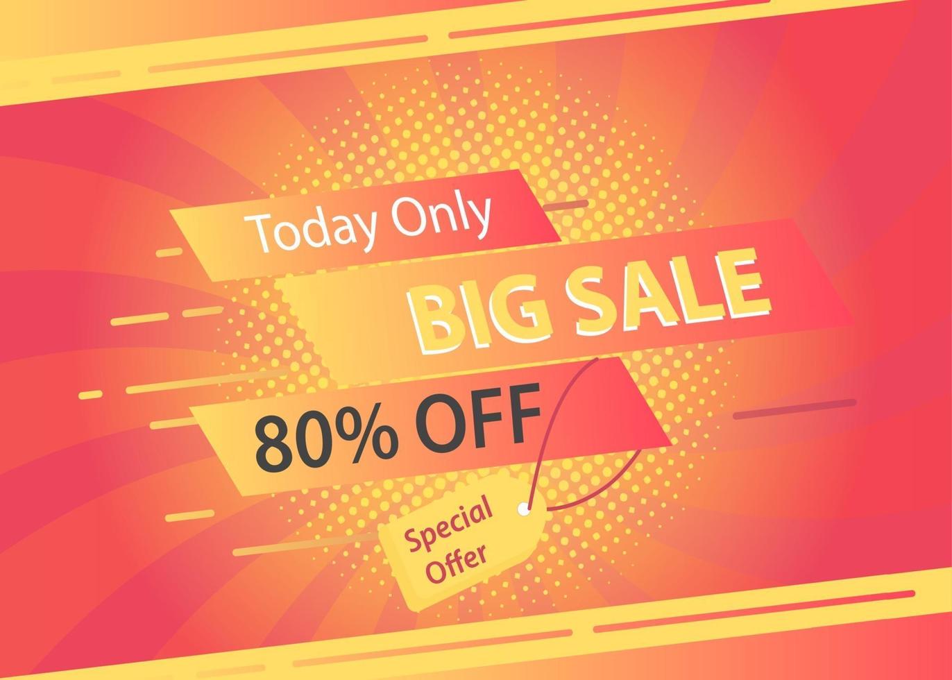 Orange big sale banner template vector