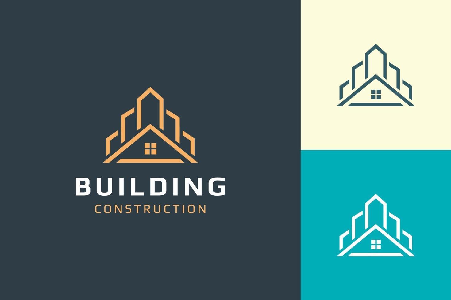 Home or building logo in modern shape for real estate business vector