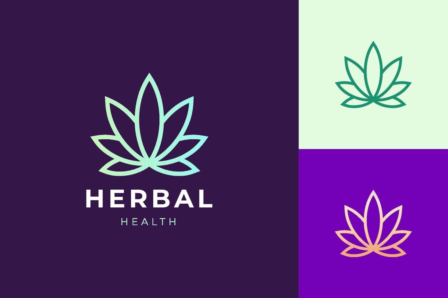 Cannabis farm or marijuana leaf logo for medical and pharmaceutical vector