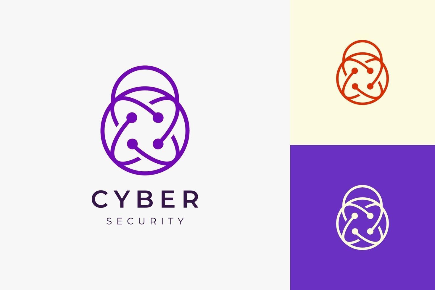 Security or protection technology logo in simple padlock shape vector