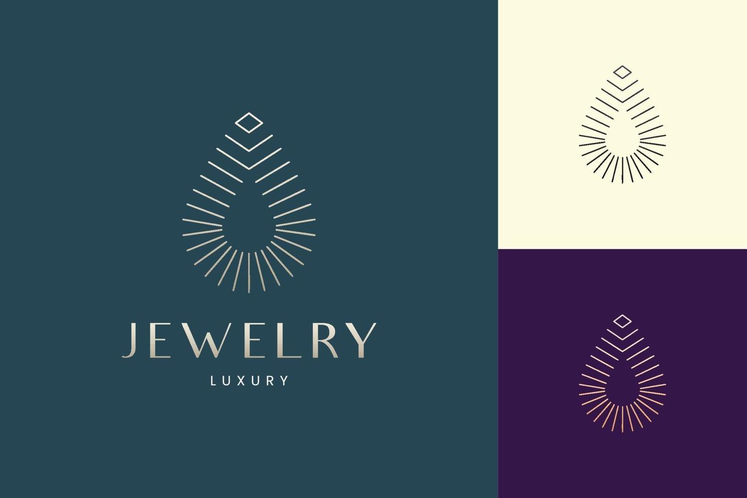 Beauty or spa logo in luxury gold shape vector
