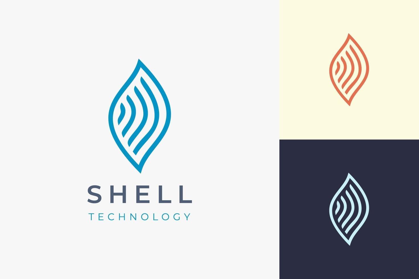 Shell network logo for technology industry brand identity vector