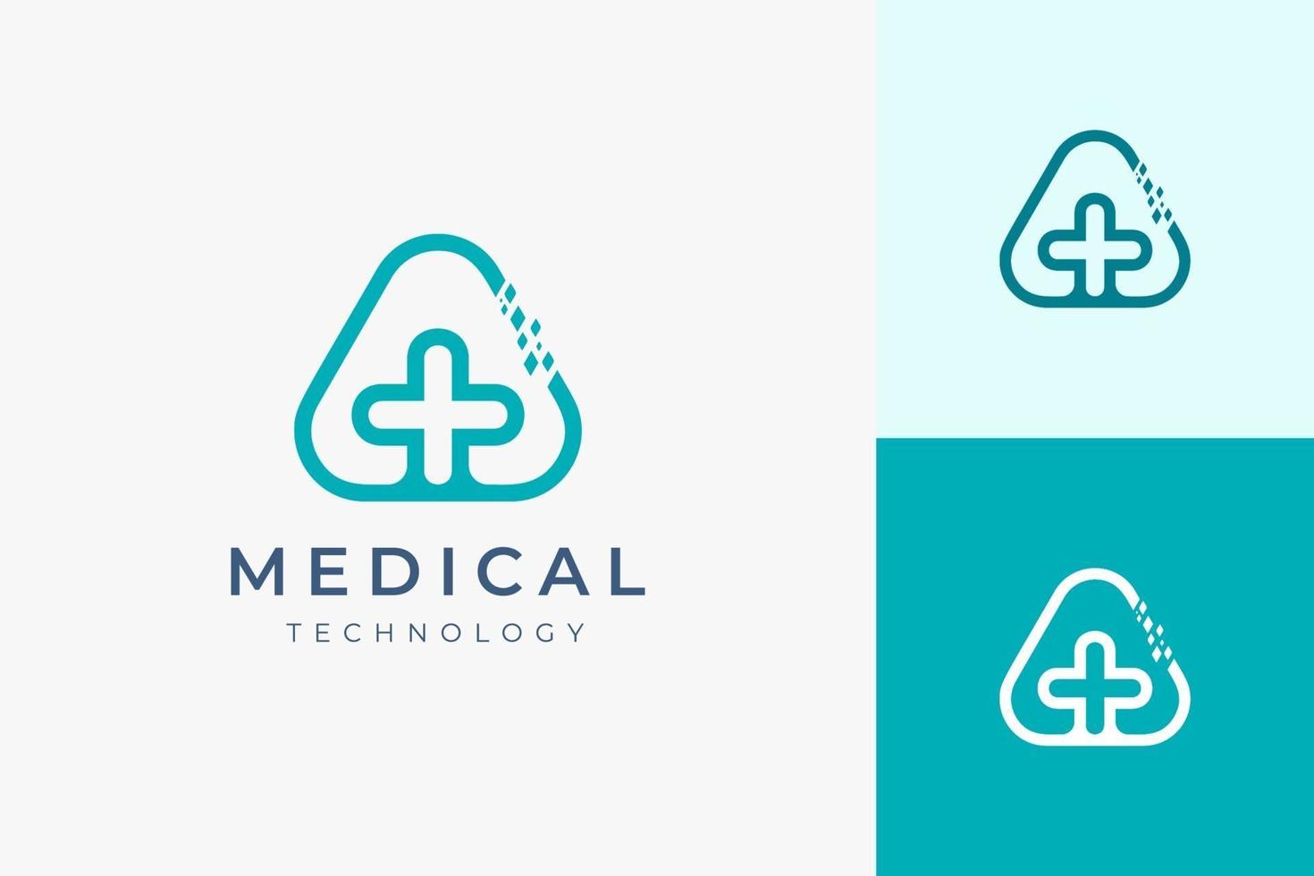 logotipo de tecnología médica en forma moderna vector