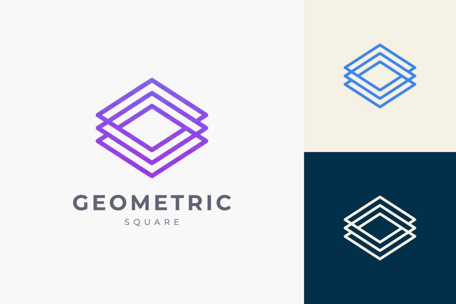 Software or techno logo in abstract rhombus shape technology vector