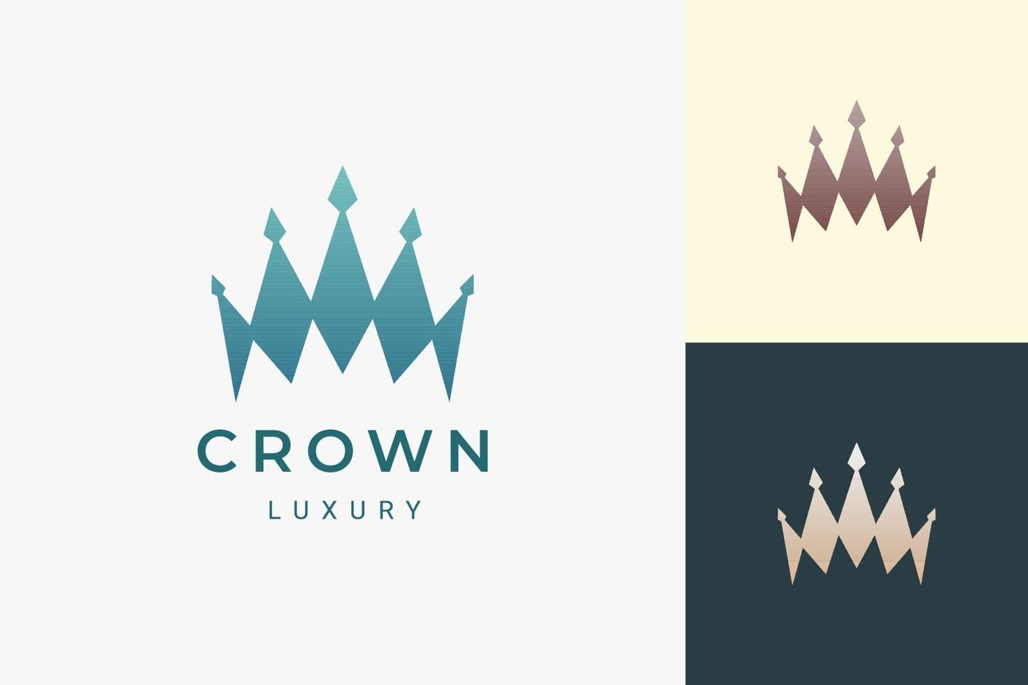 Crown logo in luxury and clean shape represent king and queen vector