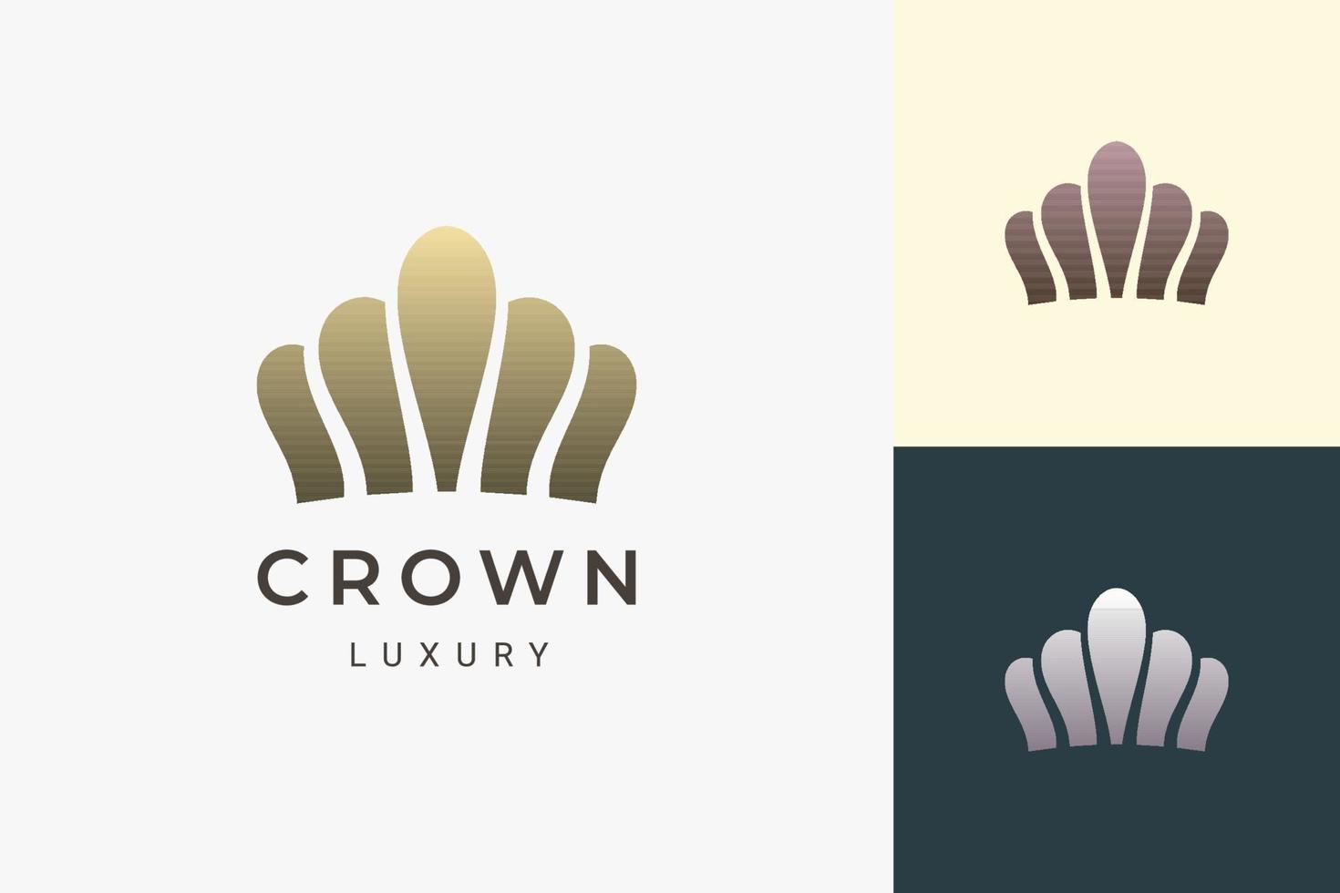 Crown logo in luxury and clean shape represent king and queen vector
