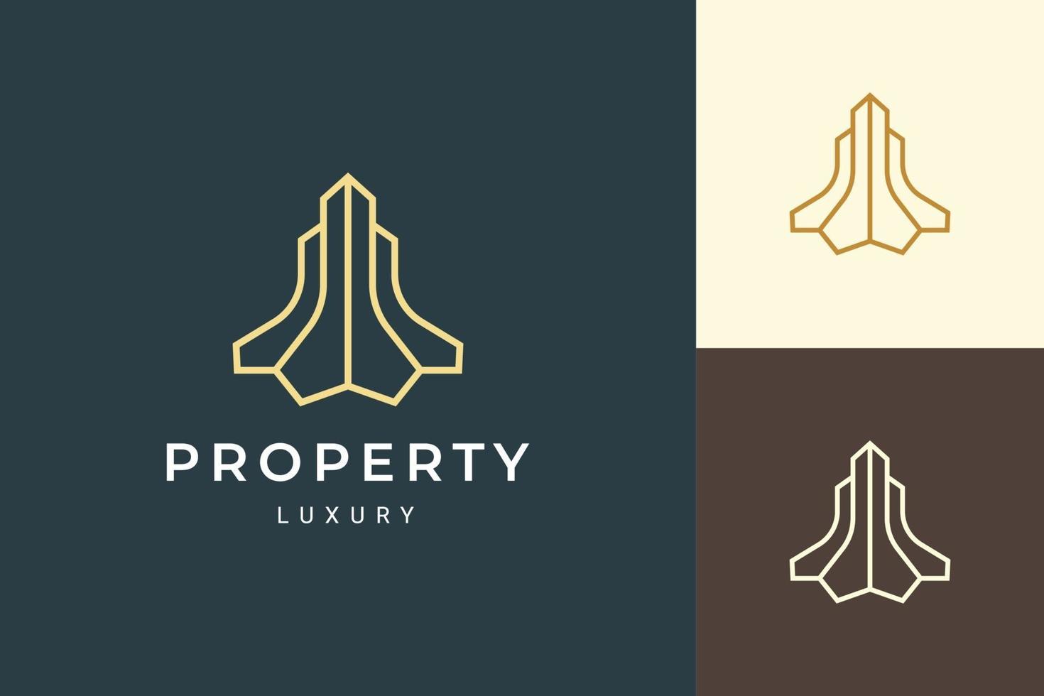 logotipo de apartamento o resort en forma simple y limpia vector