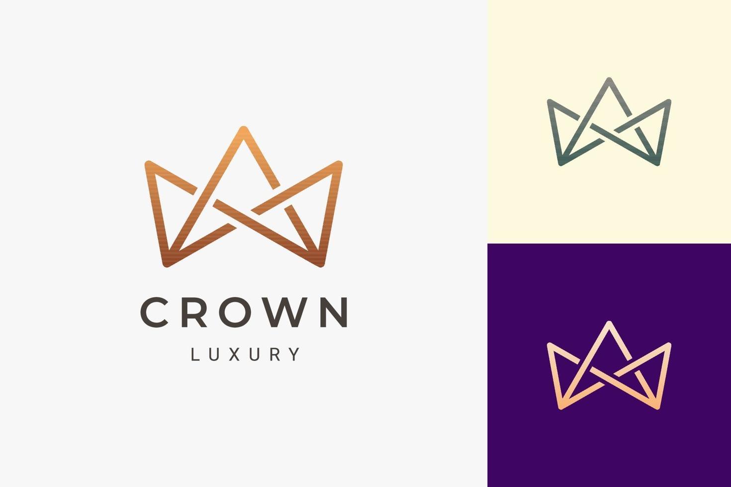 Crown logo in luxury and clean shape for beauty or jewelry business vector