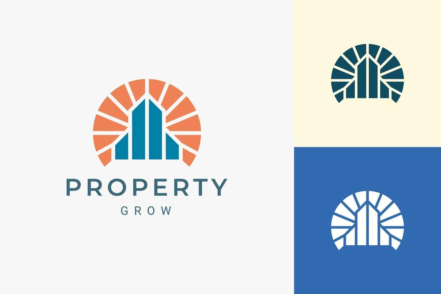 Property or building logo for real estate in luxury and abstract shape vector