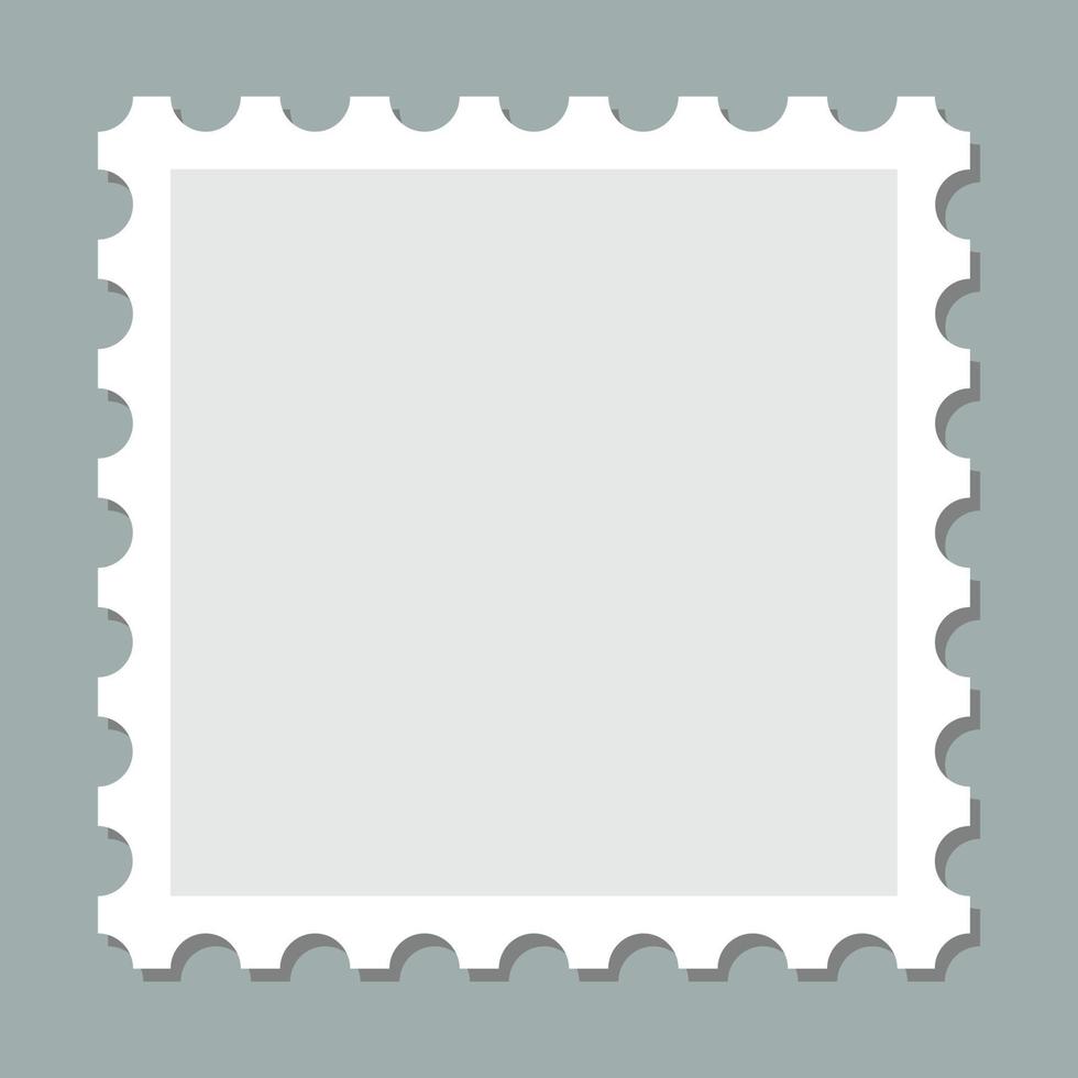 Postcard empty stamp frame vector. Square border postage mark frame. vector