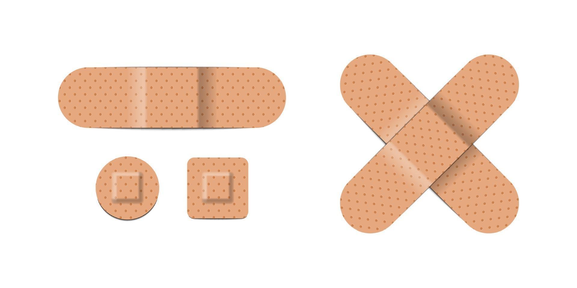 Realistic aids bandages isolated on white background vector