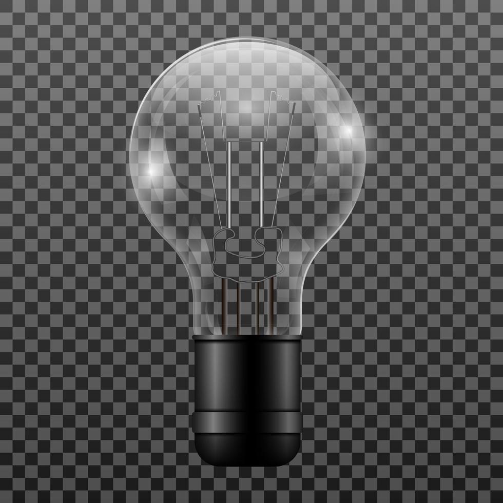 Realistic lightbulb isolated on transparent background vector