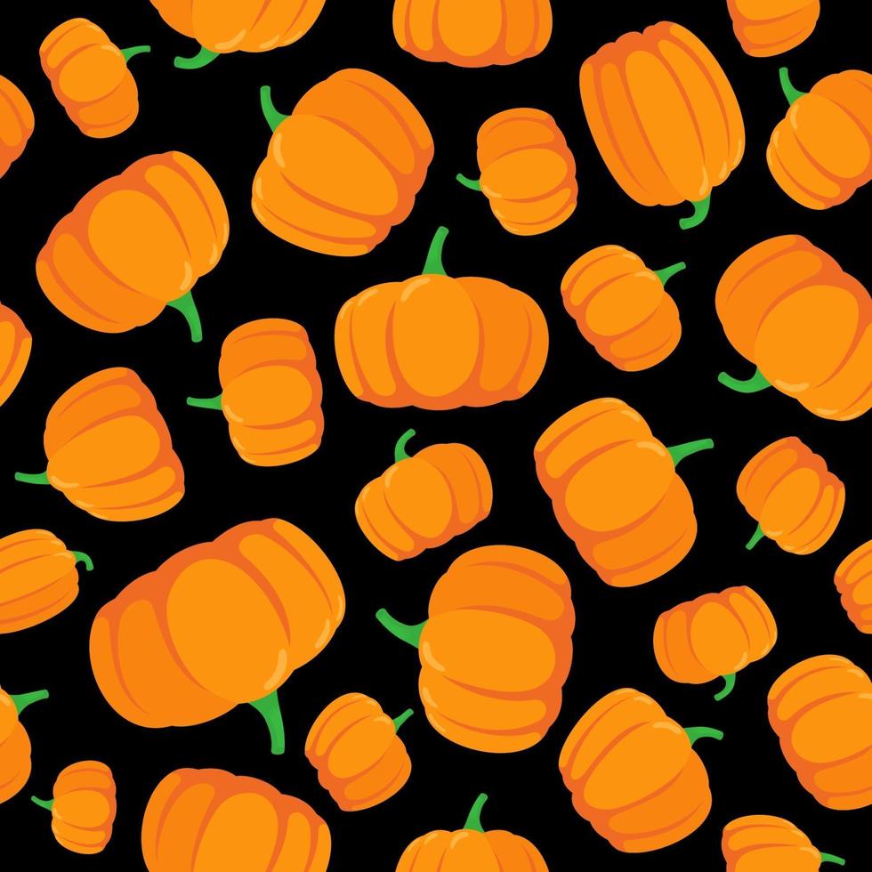 Seamless pattern with hand drawn pumpkins vector