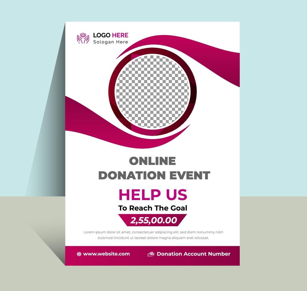 Charity  donation and help Campaign print template vector