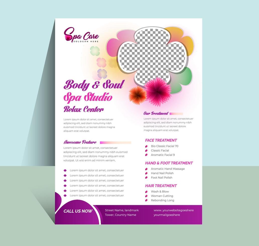 Spa Flyer Template design vector