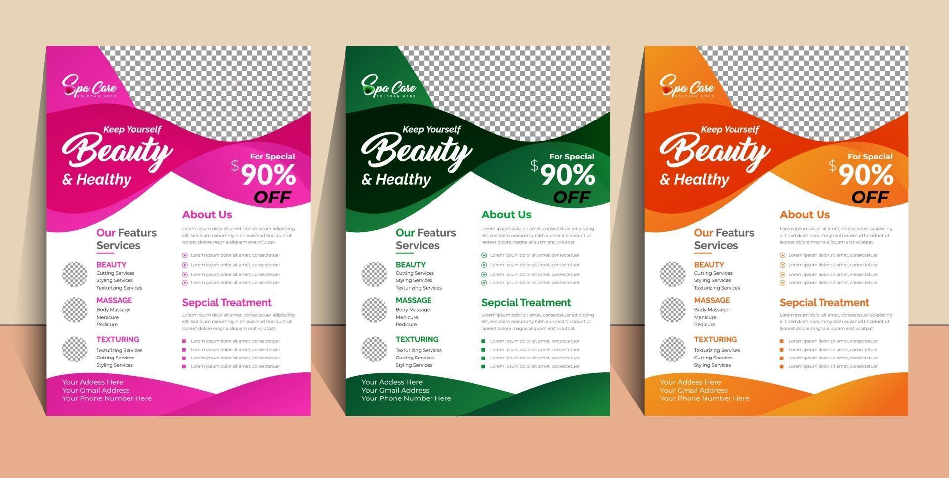 Beauty Spa Flyer Template design vector