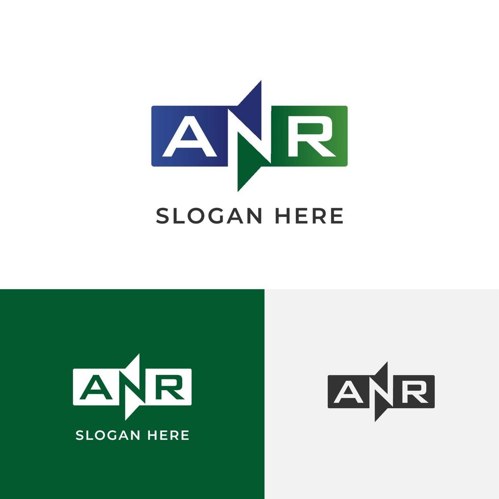 A N R Letter Business Logo Design vector