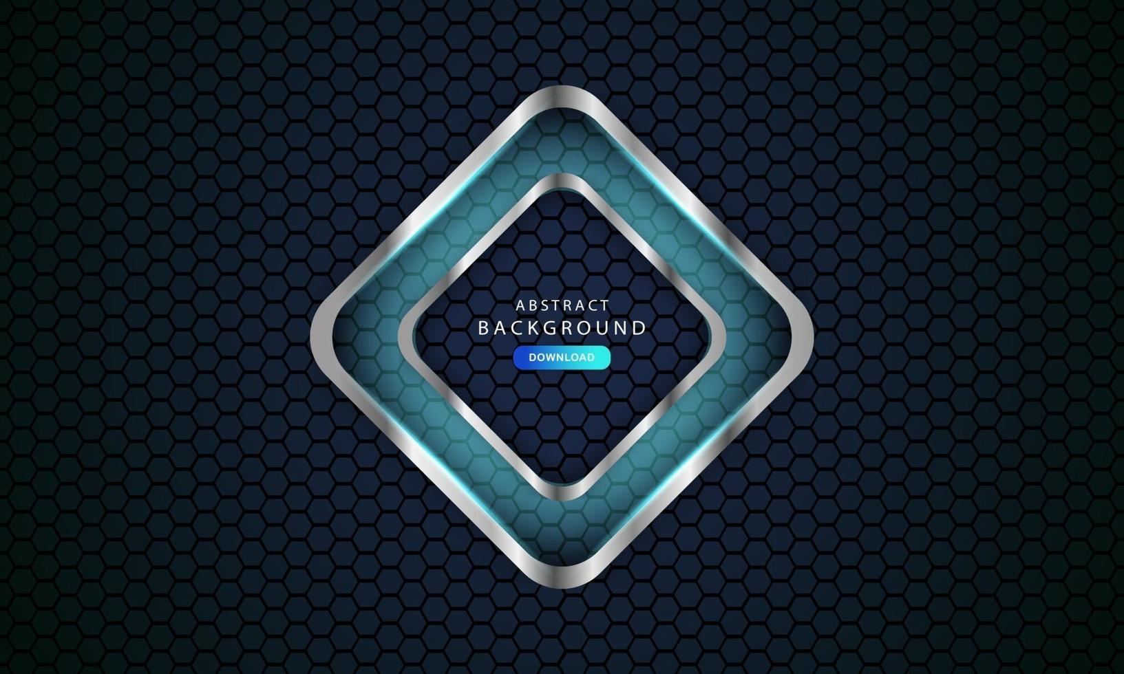 Abstract blue light dark grey metallic overlap design vector