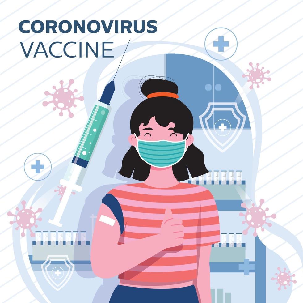 After Coronavirus Vaccine Concept vector