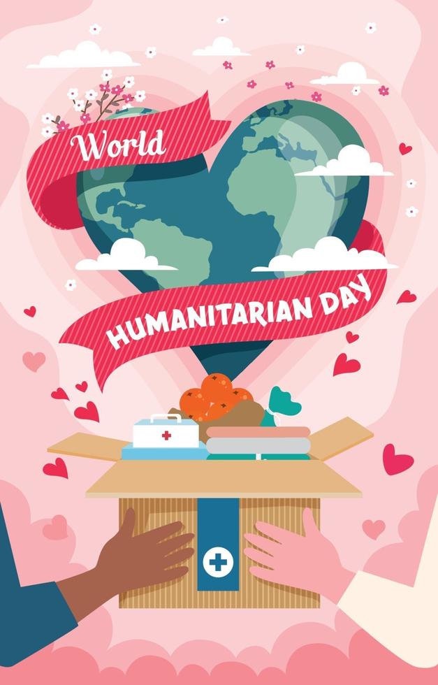 cartel del día mundial humanitario vector