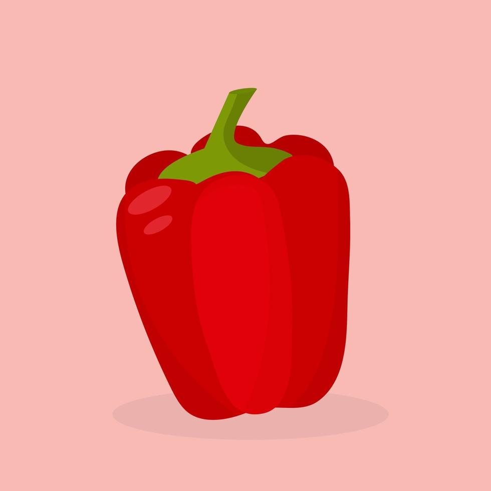 vegetal de pimiento rojo. vector