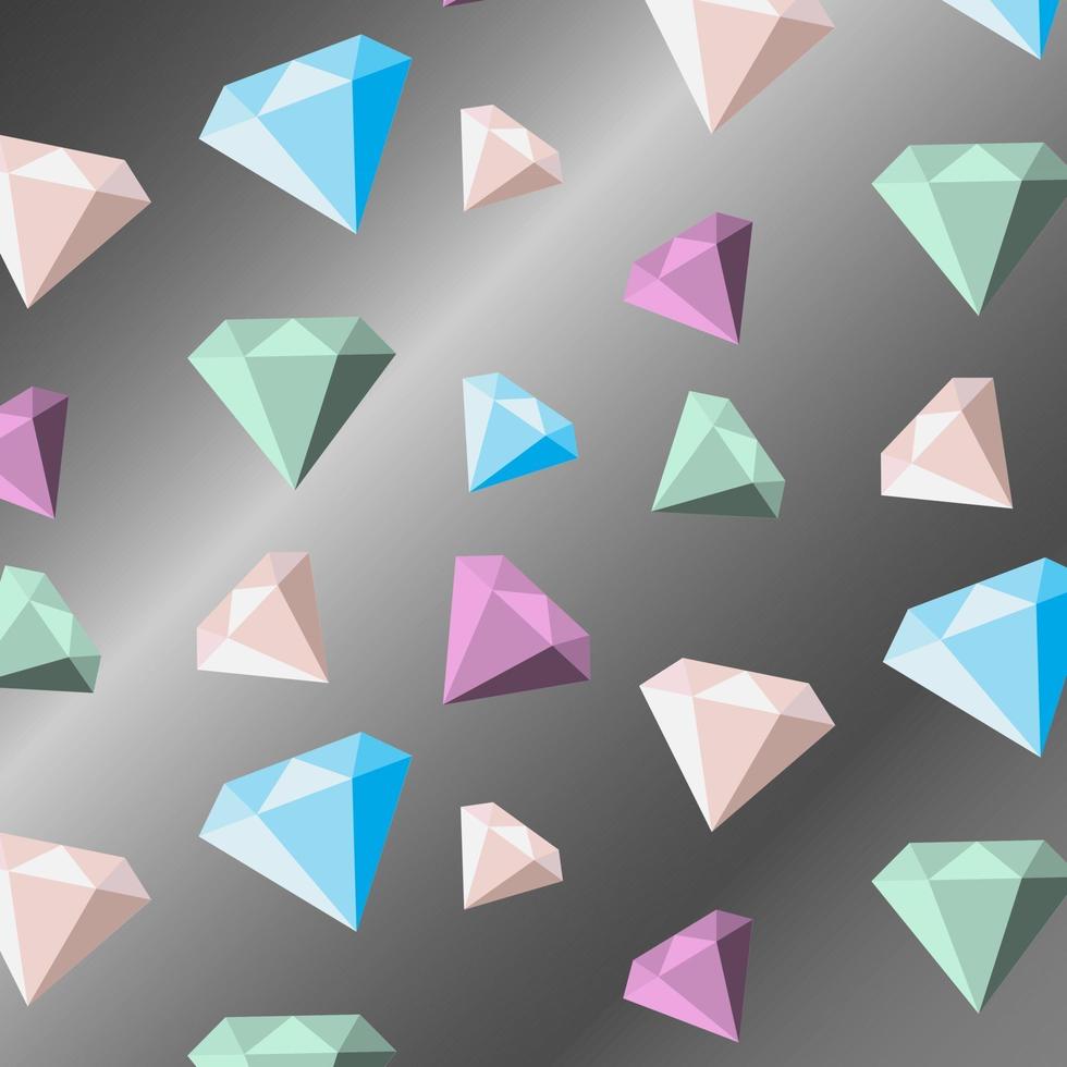 patrón de diamantes pastel transparente. fondo con gemas de colores. vector