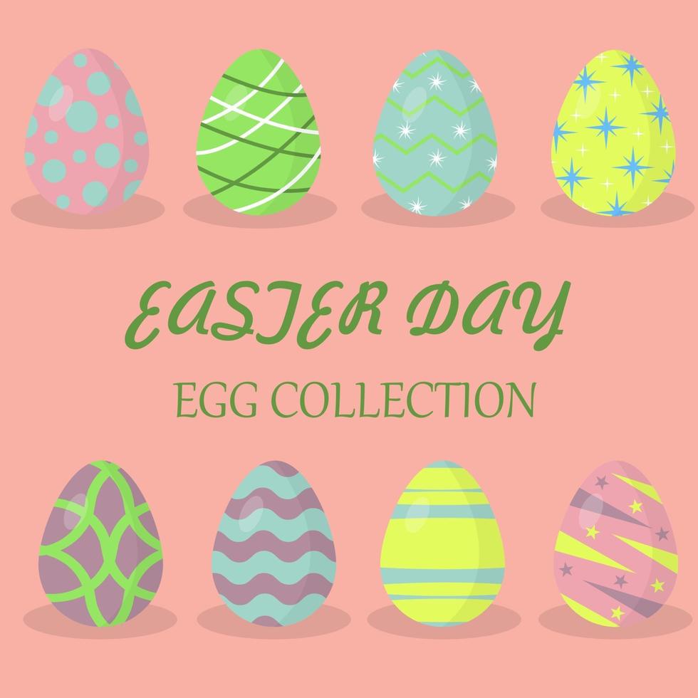 Set of Easter eggs with a different pattern vector