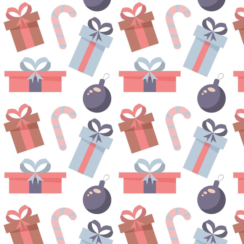 cajas de regalo de navidad de patrones sin fisuras vector
