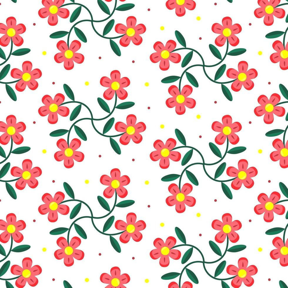 Cartoon flower pattern. vector