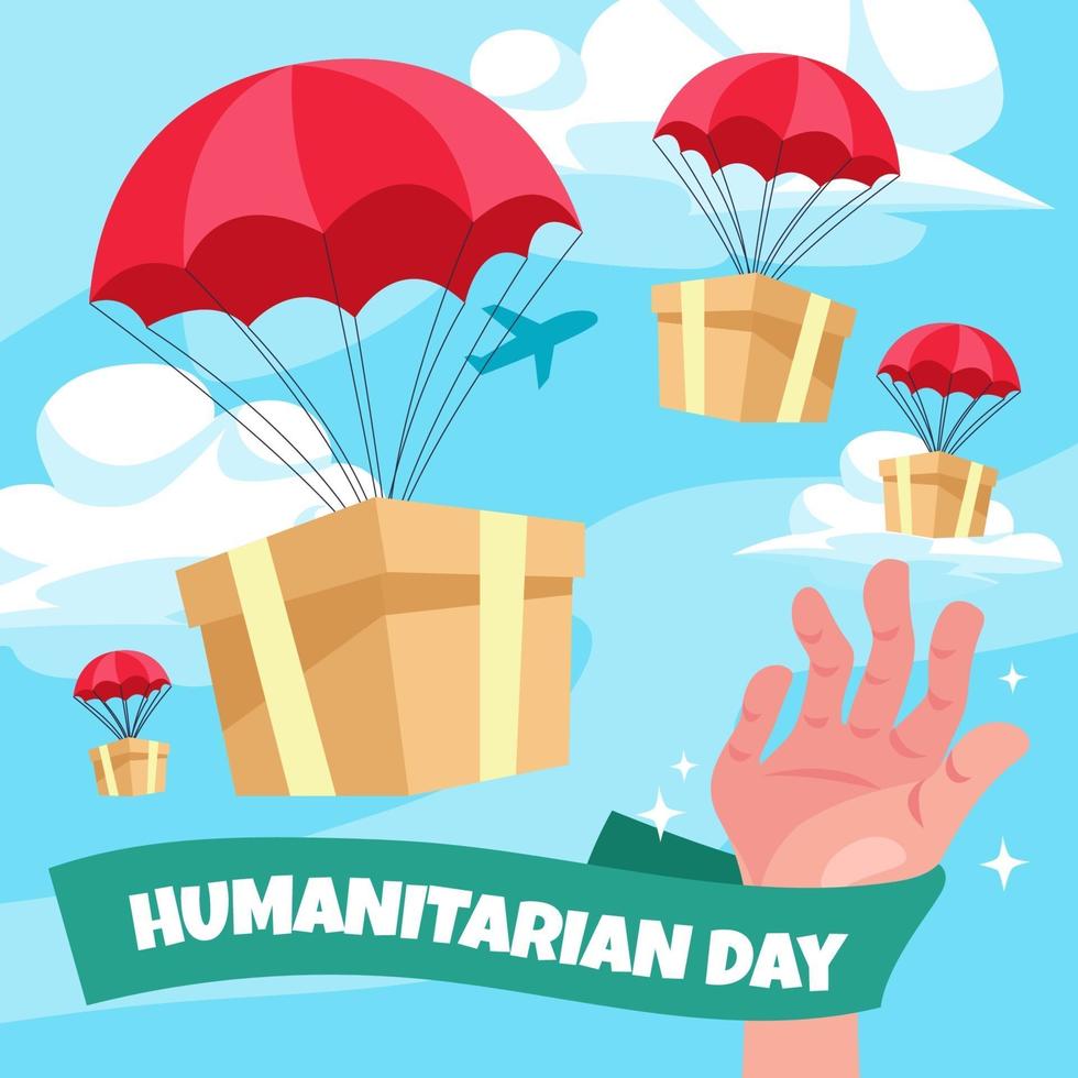 concepto del día humanitario vector