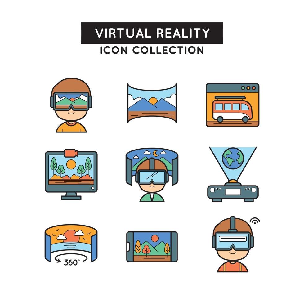 Virtual Reality Icon Collections vector