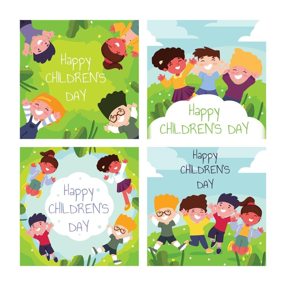 Happy Children's Day Social Media Concept vector