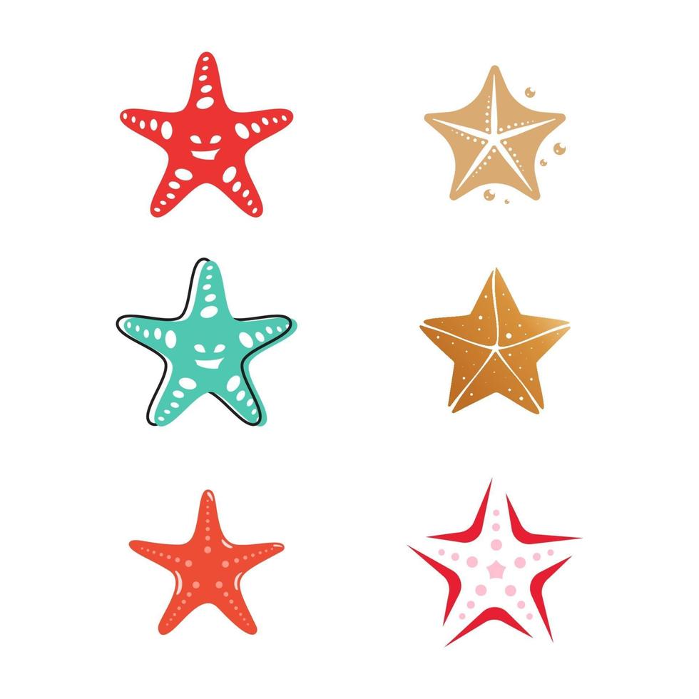 Sea Star fish icon Template vector