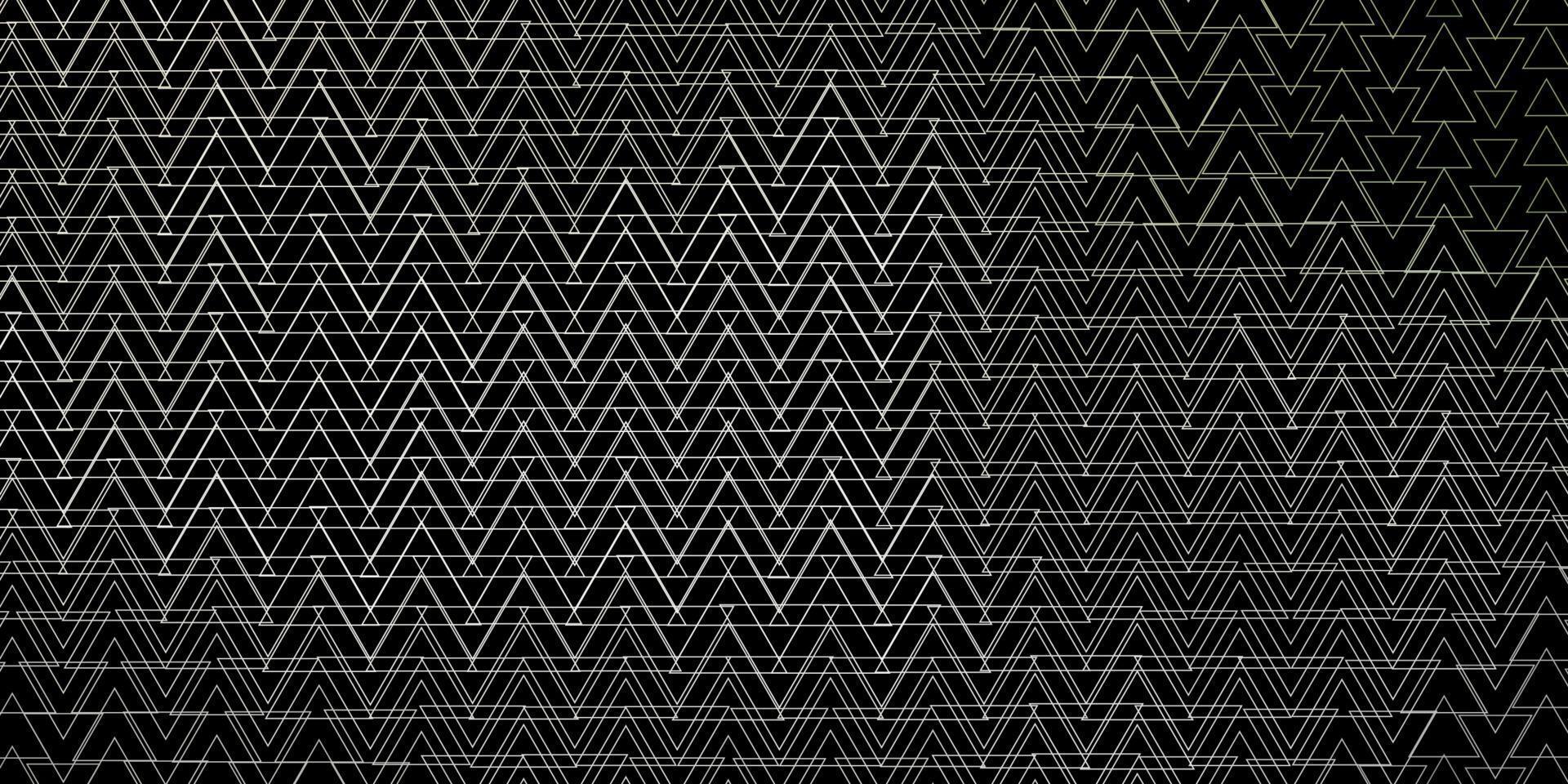 Dark Gray vector background with lines, triangles.