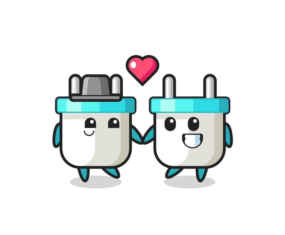 electric plug cartoon character couple with fall in love gesture 3285448  Vector Art at Vecteezy