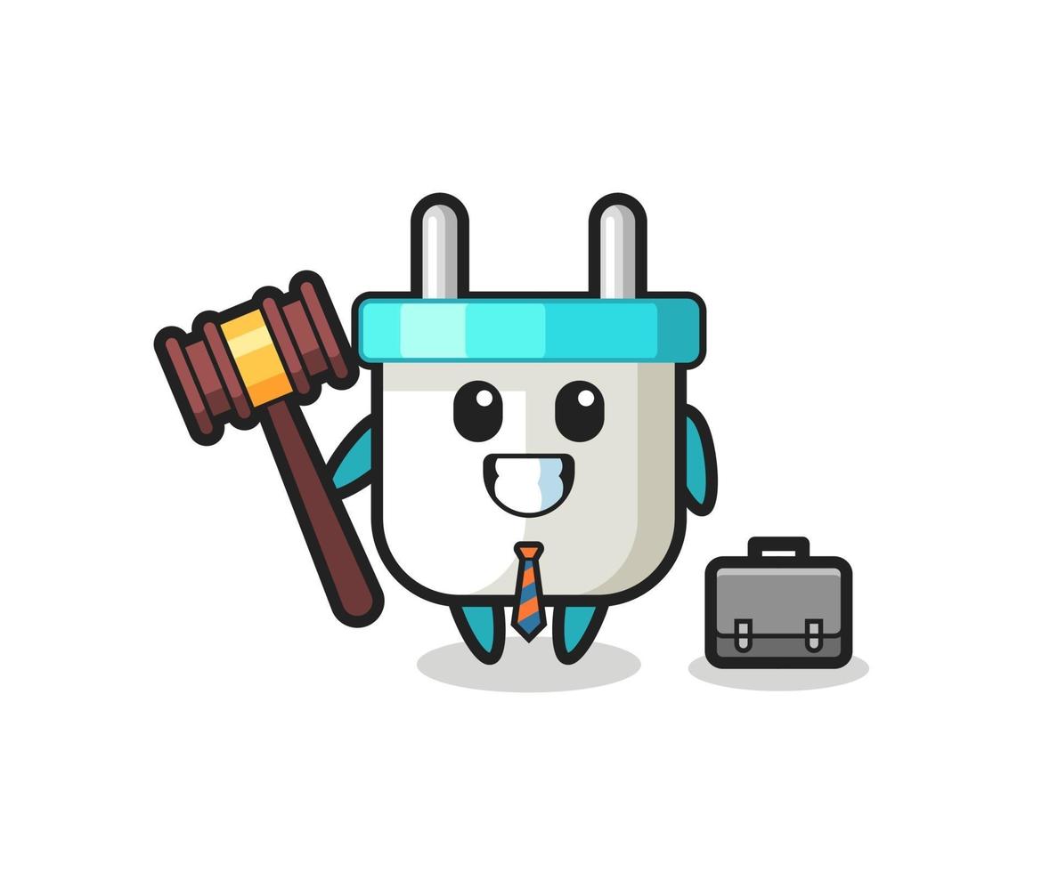 Illustration of electric plug mascot as a lawyer vector
