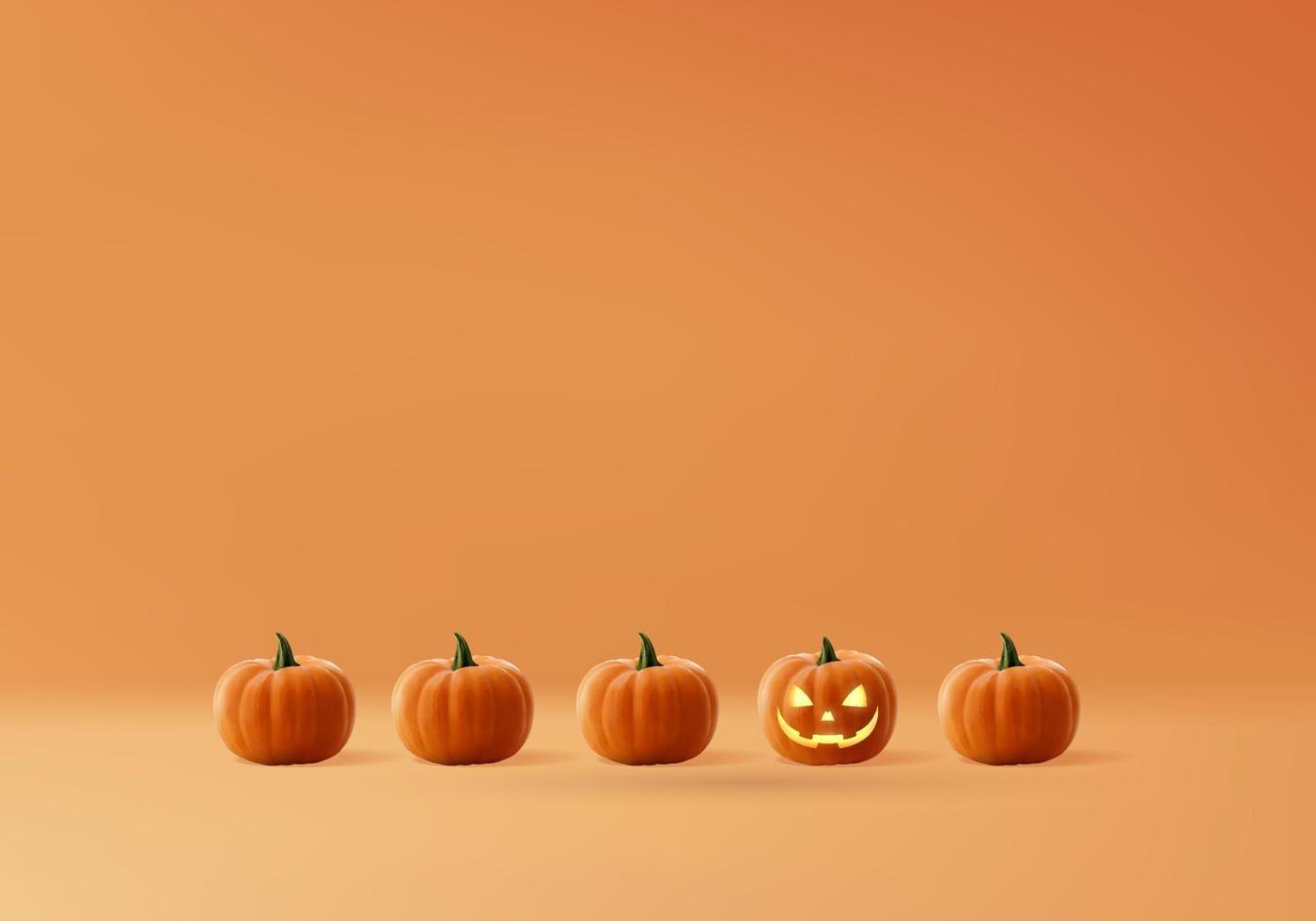 3d halloween minimal smoke and pumpkin podium for products background vector